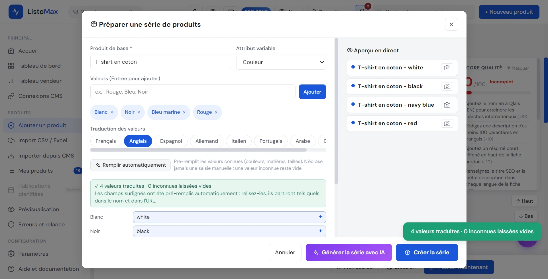 Traductions remplies automatiquement : 4 valeurs traduites