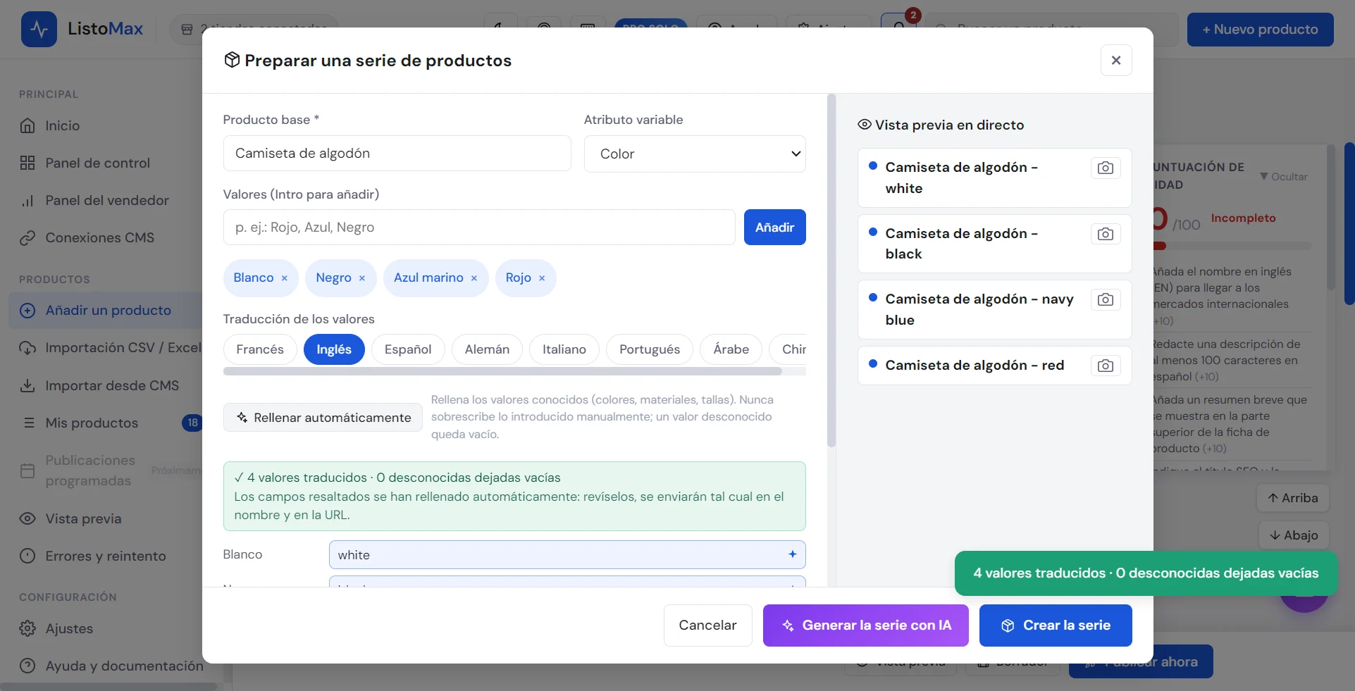 Traducciones rellenadas automáticamente